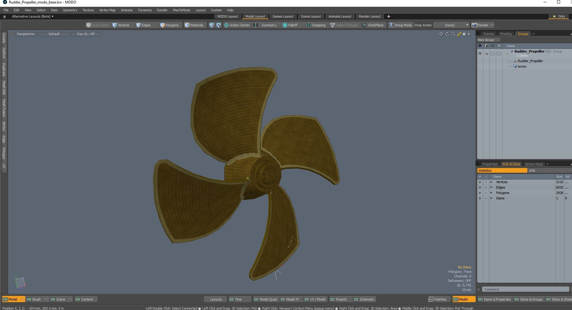 3D Rudder Propeller - TurboSquid 2219323