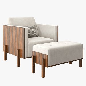 Alessandra Delgado Lina Armchair with Ottoman model