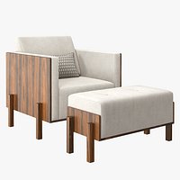 Alessandra Delgado Lina Armchair with Ottoman