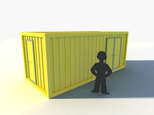 low-poly shipping container 3D model