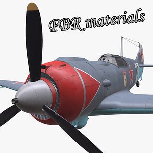 La-5 Soviet fighter WW2 PBR materials
