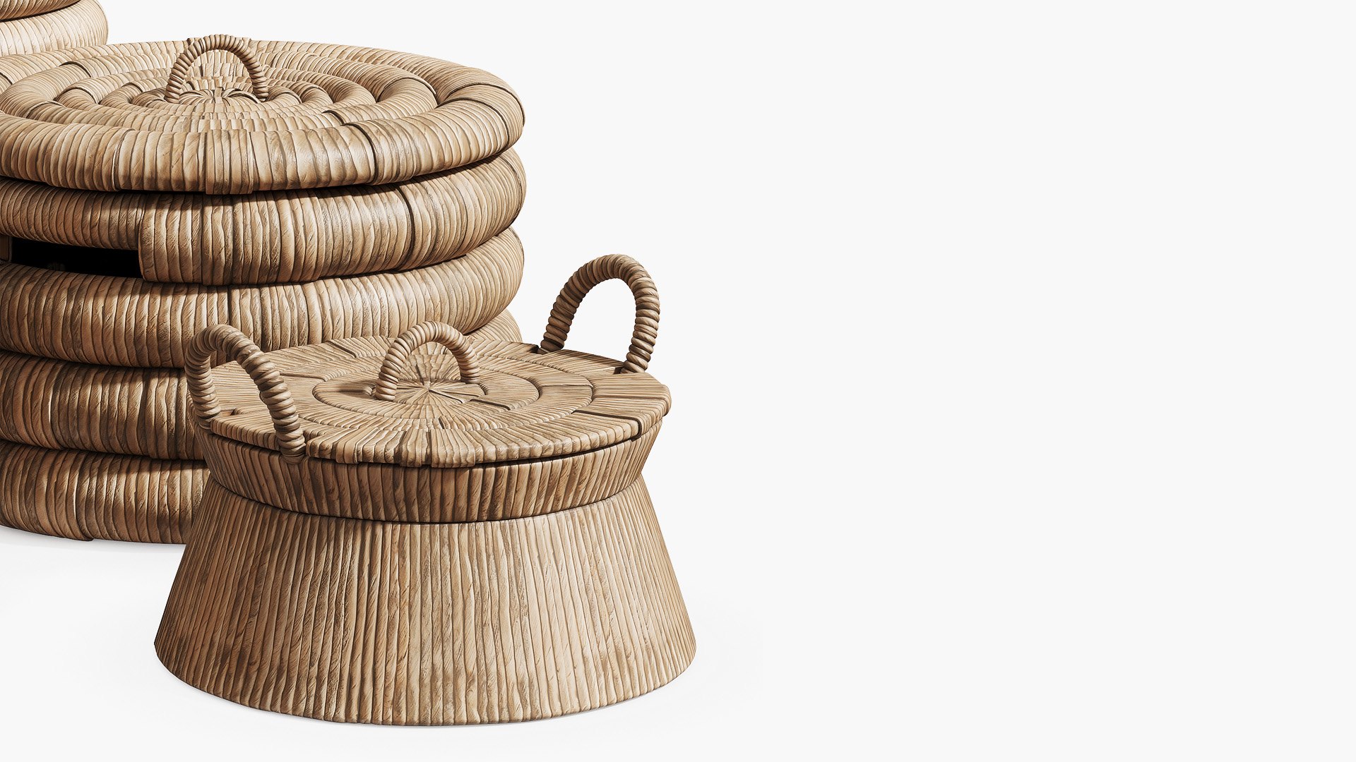 3D Decorative set of four baskets https://p.turbosquid.com/ts-thumb/4s/SQyfbo/I7/ts_004/jpg/1713211834/1920x1080/fit_q87/89bd04600b5cbace295f60258ef14fc2f8fcccce/ts_004.jpg