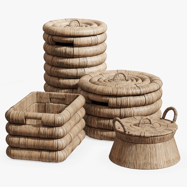 3D Decorative set of four baskets