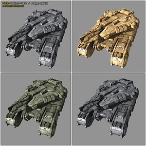 3D scifi medium tank mk2 model