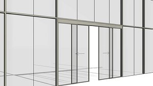 Curtain Wall Automatic Double Sliding Door 3D model
