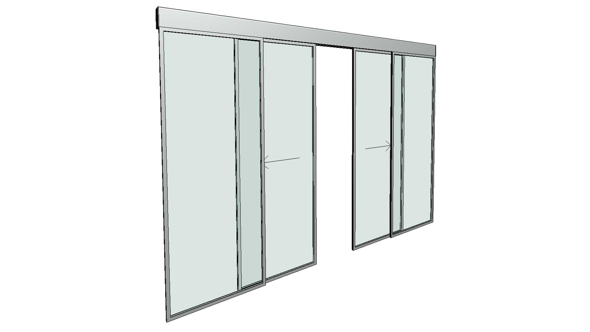 Curtain Wall Automatic Double Sliding Door 3D Model - TurboSquid 2072344