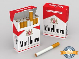 3d model marlboro cigarette pack