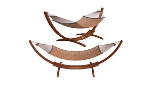 Wooden Hammock 3D model