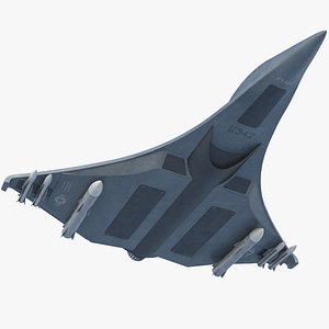 Sci-FI Futuristic Aircraft Fighter Concept 3D
