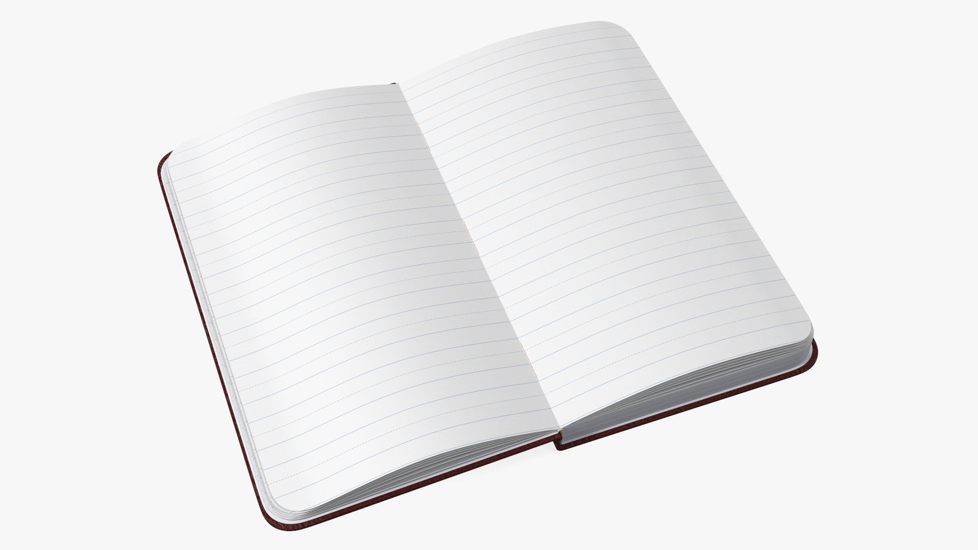 Opened Lined Notebook 3D model preview