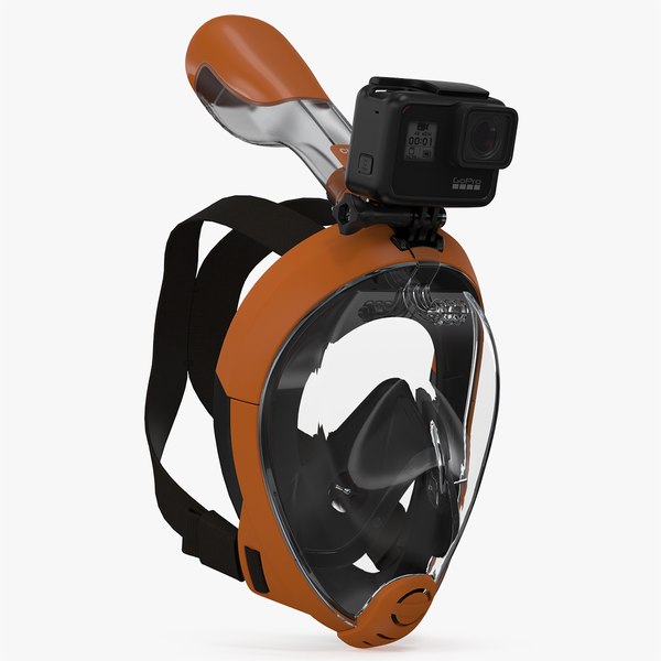 3D Full Face Snorkel Mask with GoPro Hero 7 Black model