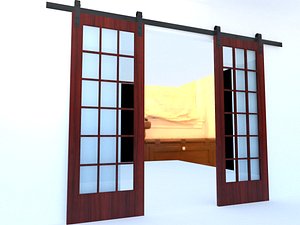 sliding barn doors 3d model