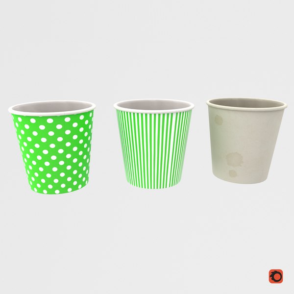 Vintage paper cups model - TurboSquid 1657347