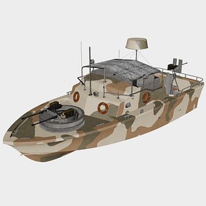3D Vanguard PB36 - High-Poly Military Patrol Boat 3D Model
