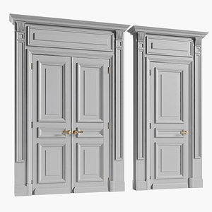 Classic wooden Grey door 3D