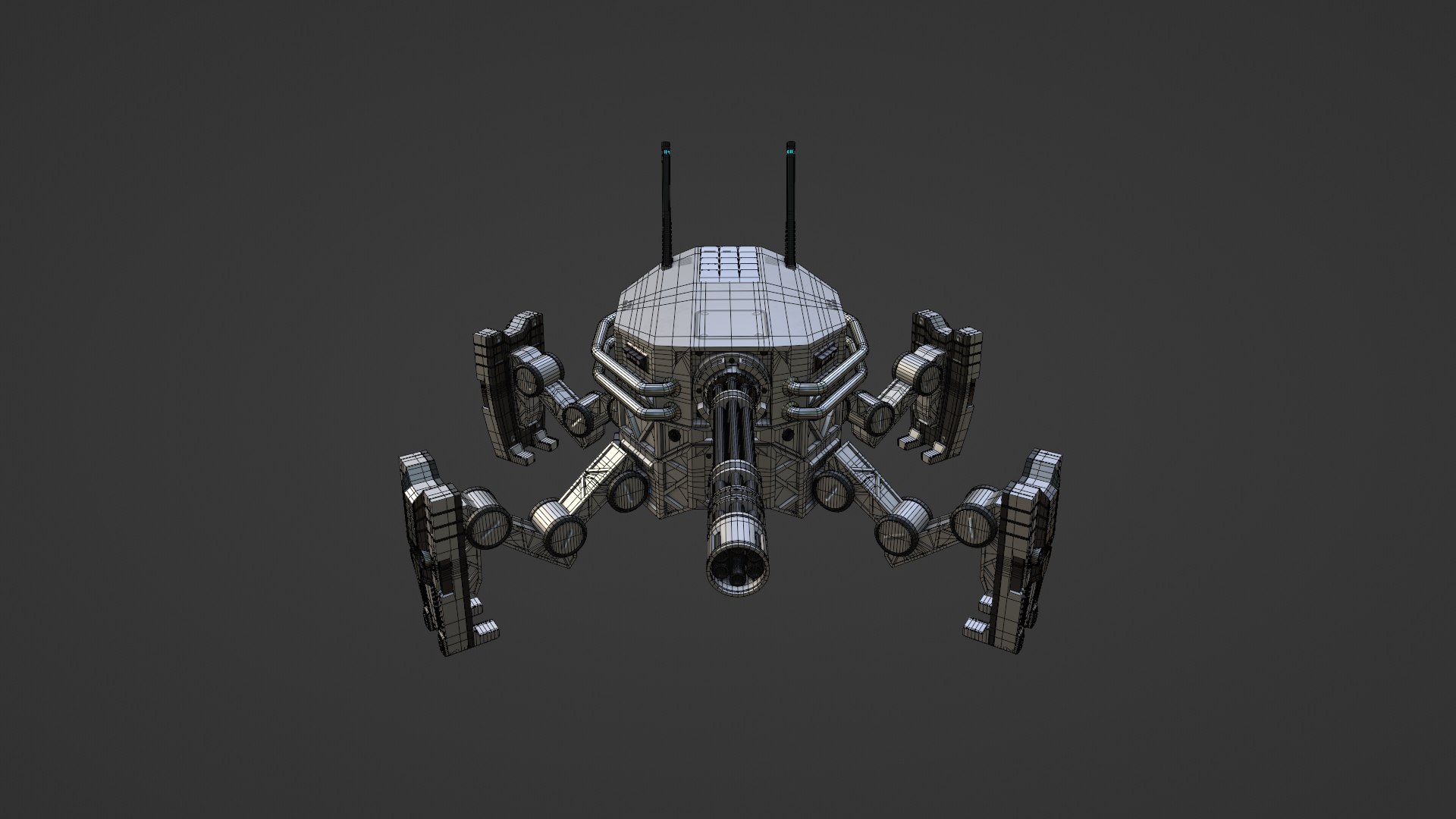 Spider Mech 3D https://p.turbosquid.com/ts-thumb/4s/xPiq9o/yJ/smechwf16/png/1678558071/1920x1080/fit_q87/096d2653df1019adde773718518b451ed22e600c/smechwf16.jpg