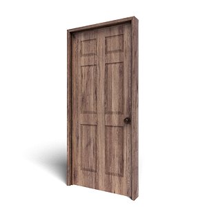 3d walnut door model