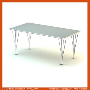 arne jacobsen table 3d model