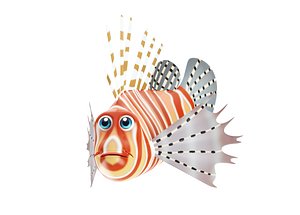 Lion fish animated low poly toon