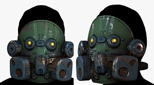 3D model 3D Gas mask respirator scifi futuristic model