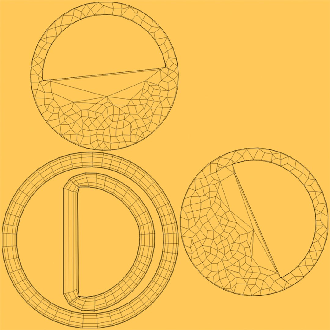 Half Circle Symbol Gold 3D model TurboSquid 2065320