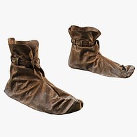 Medieval Lowpoly 3D Leather Shoes