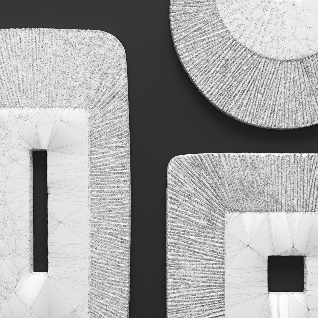 30" Sandstone Ribbed Concave Square Wall Décor