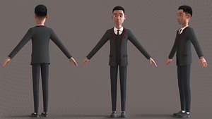 Cartoon Afro Father Maya - Rigged - Teacher - Waiter model