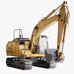 3D model Photorealistic Track Excavator 3D Model - High Quality Design