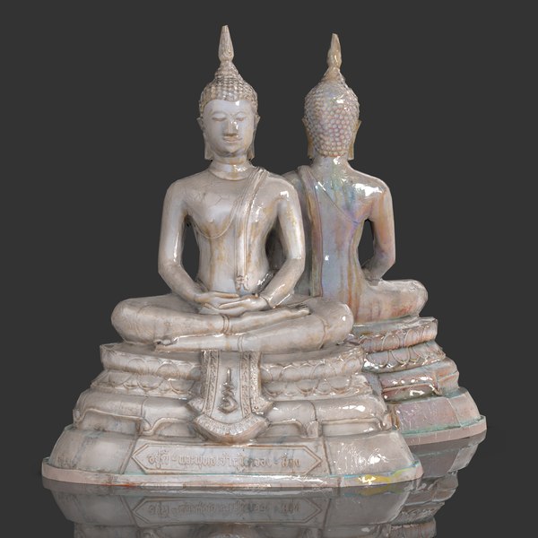 Old marble buddha statue Low-poly 3D model 3D model