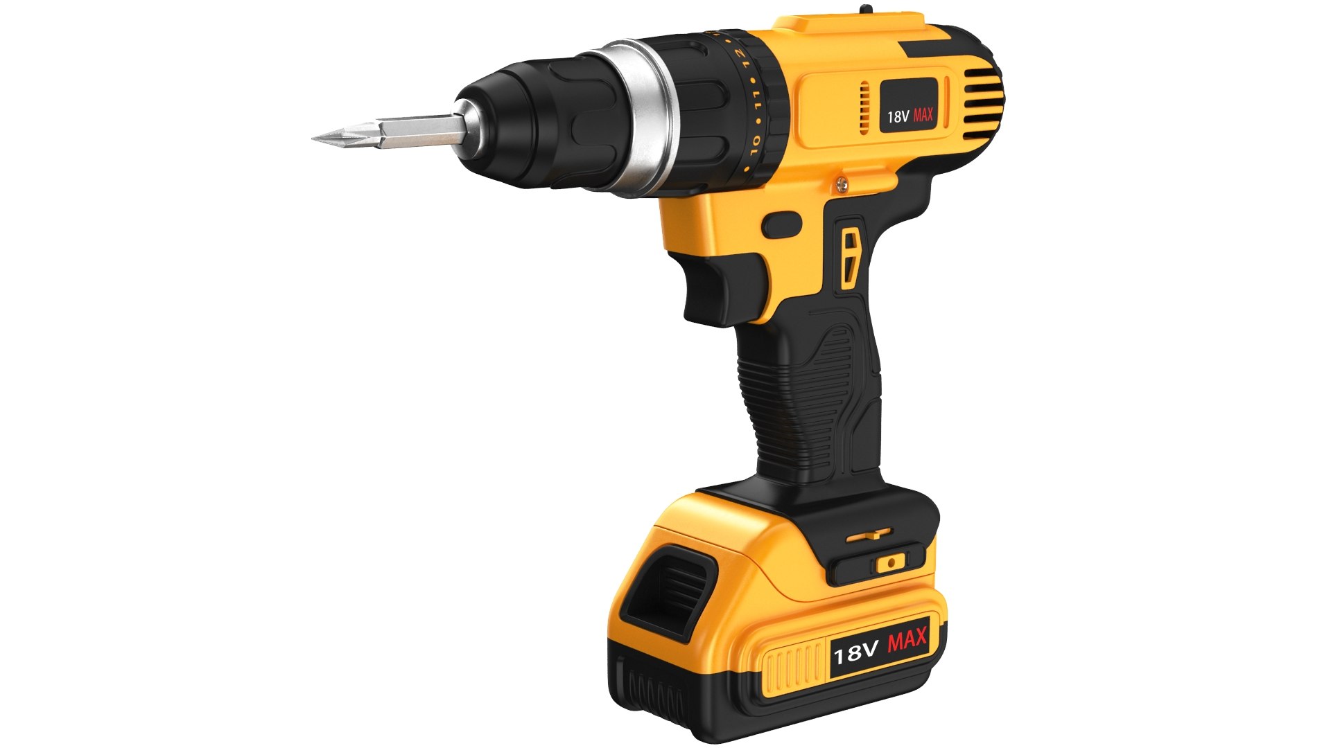 Detailed Yellow Electric Screwdriver 3D - TurboSquid 2073801