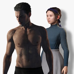 3D Male and Female Rigged model