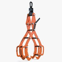 Timber Lifting Tongs Industrial Orange Rigged