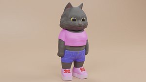 PERSIAN CAT HUMAN FIGURE FOR 3D PRINTING