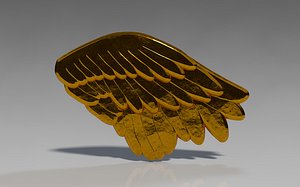 wings gold metal 3d model