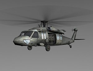 flying uh-60 black hawk 3D model