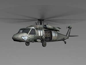 Black Hawk UH-60 Low poly Flying