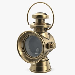 3D Aged Lantern Brass