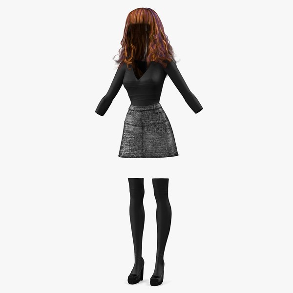 3D young girl youth clothes model