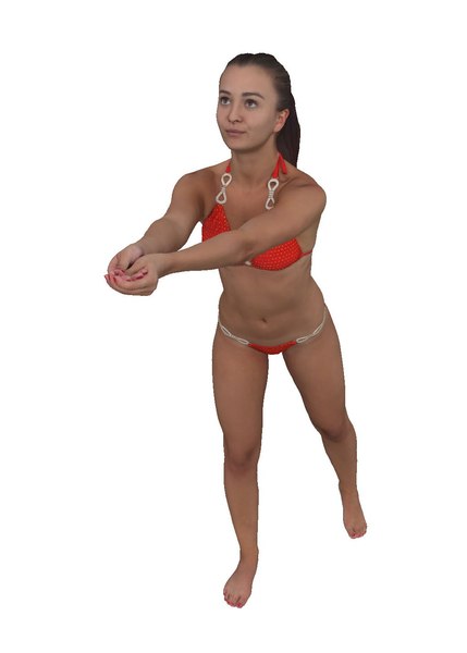 3D scanned fitness woman swimming model
