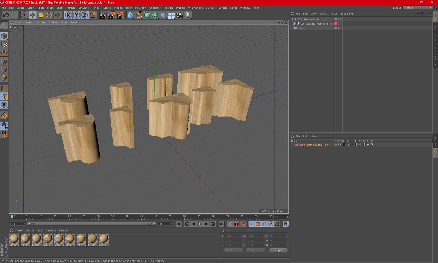 Set Molding Maple Part 1 3D Model - TurboSquid 2273085