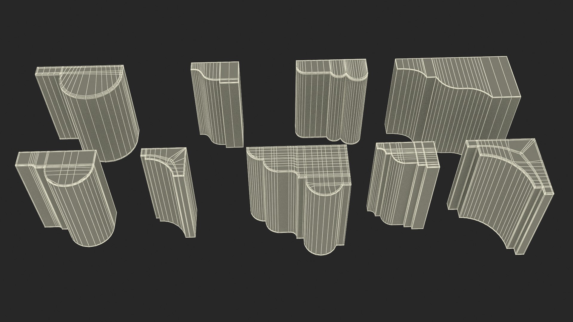 Set Molding Maple Part 1 3D Model - TurboSquid 2273085