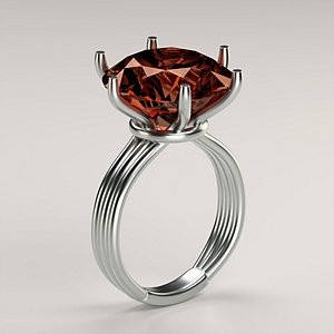 6 Prongs Ruby Ring STL 3D printable