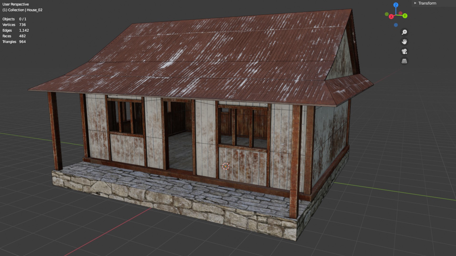 3D Painted Wooden Hut Model - TurboSquid 1845971