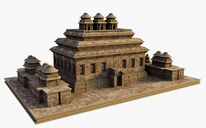 Ancient Indian Building ruins 3D model