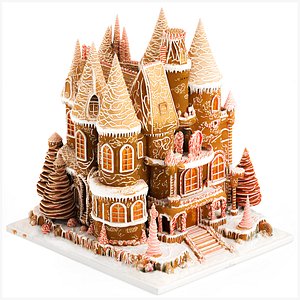 Gingerbread House Edible Palace Confection Cake 3D model