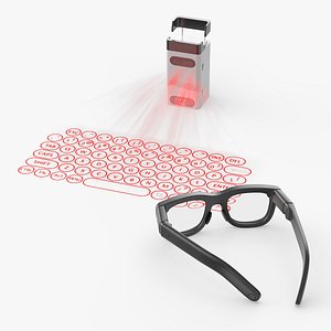 3D Smart Glasses with Laser Keyboard
