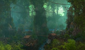 Fantasy Forest Tow 3D model