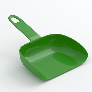Green plastic dustpan 3D model