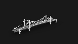 Suspension Bridge 3D model 3D